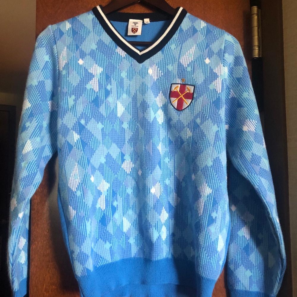 West Ham Kit Knit Sweater Soccer British Women’s Size 12 UK